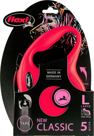 Flexi Black Classic Tape L 5 meter Rood