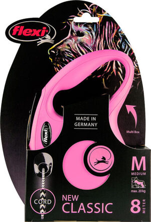 Flexi Black Classic Koord M 8 Meter Roze