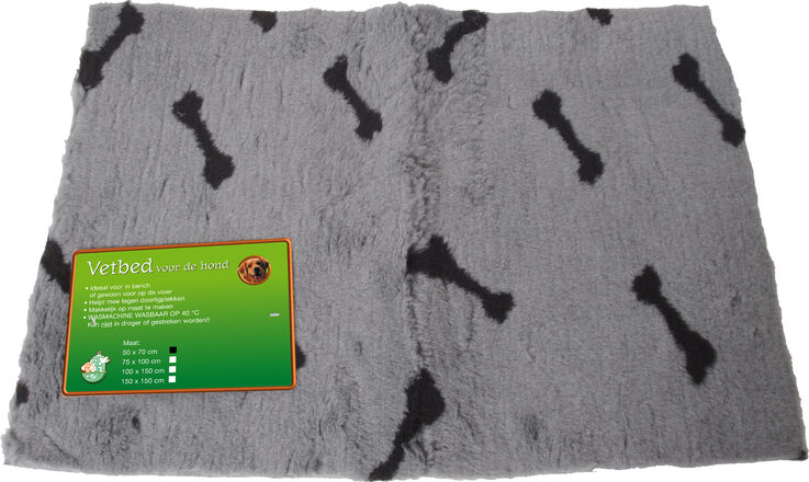 Vetbed Grijs met bot 50x70 cm